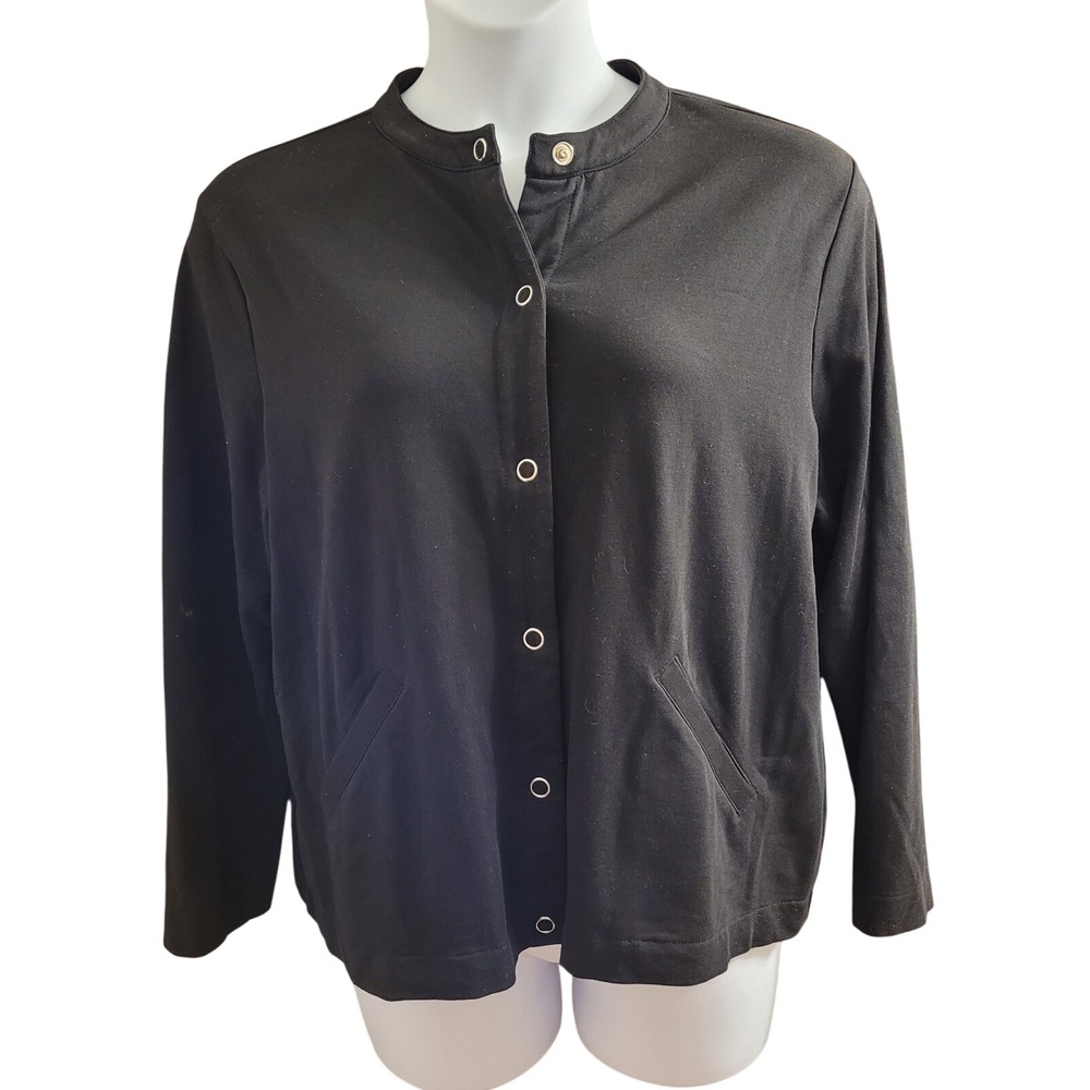 Southern Lady Large Black Snaps Long Sleeve Jacket Lightweight Gothic career
